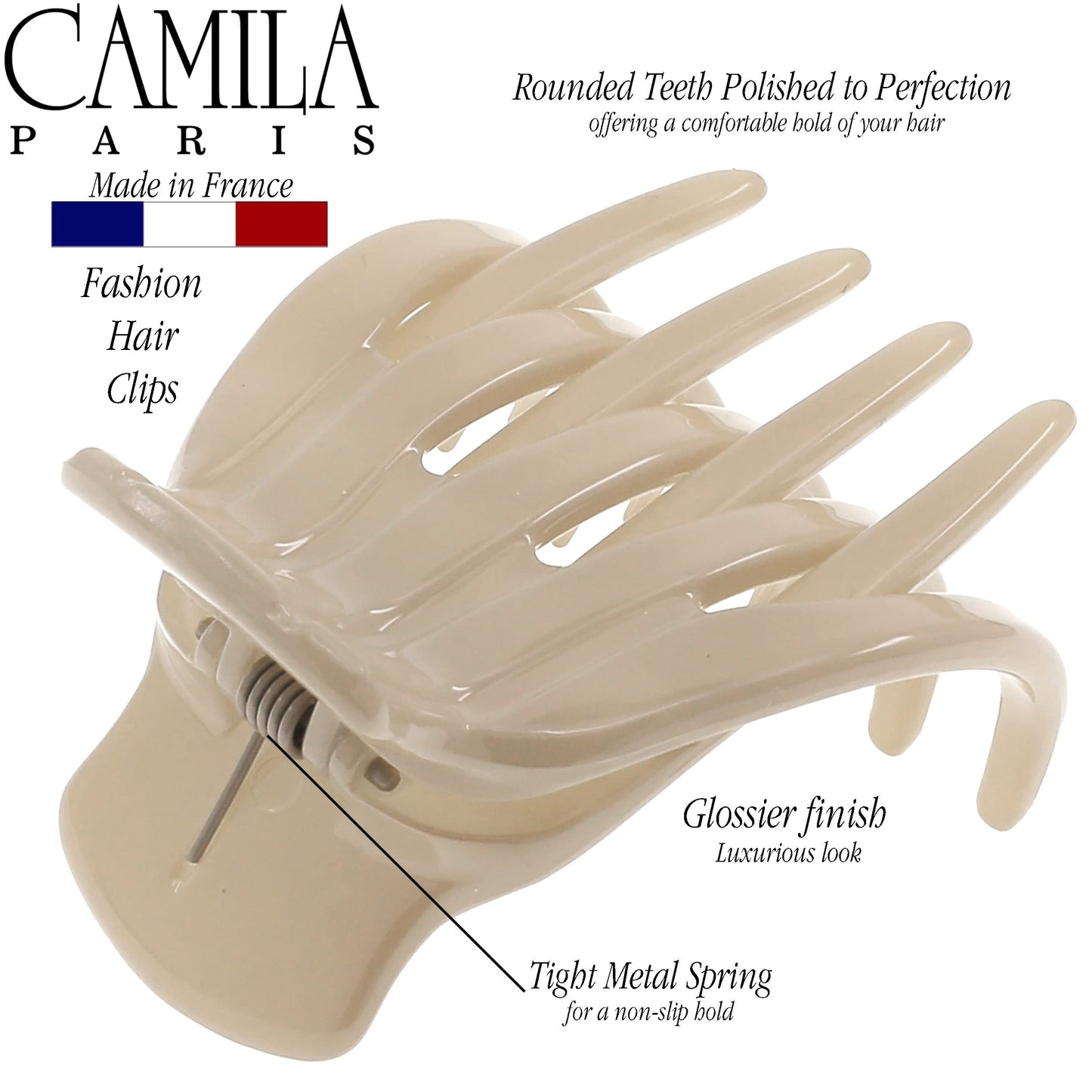 Camila Paris CP3542 French Hair Clip for Women, Hair Side Clips, 2 Inch Girls Hair Claw Clips Jaw Fashion Durable Styling Hair Accessories for Women Beauty & Personal Care Camila