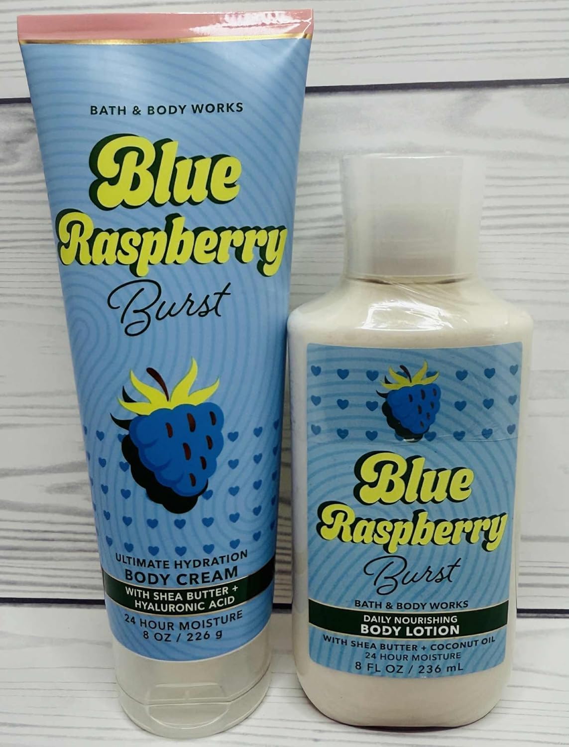 Bath & Body Works Blue Raspberry Burst Body Lotion & Ultimate Hydration Body Cream Set - Fruity Berry Moisturizer Duo Beauty & Personal Care Bath & Body Works