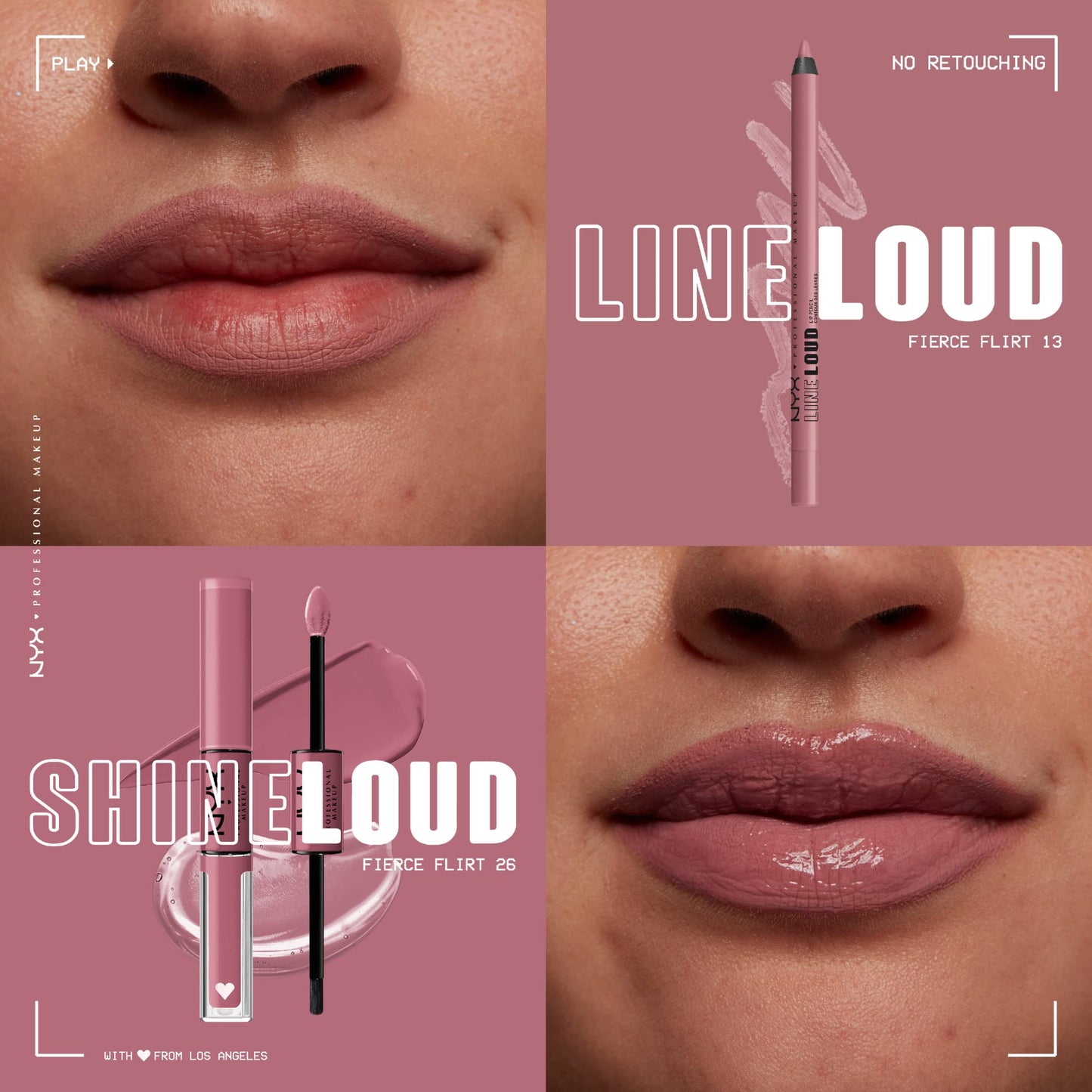 NYX PROFESSIONAL MAKEUP Line Loud Lip Liner, Longwear and Pigmented Lip Pencil with Jojoba Oil & Vitamin E - Fierce Flirt (Light Mauve Pink) Beauty & Personal Care NYX PROFESSIONAL MAKEUP