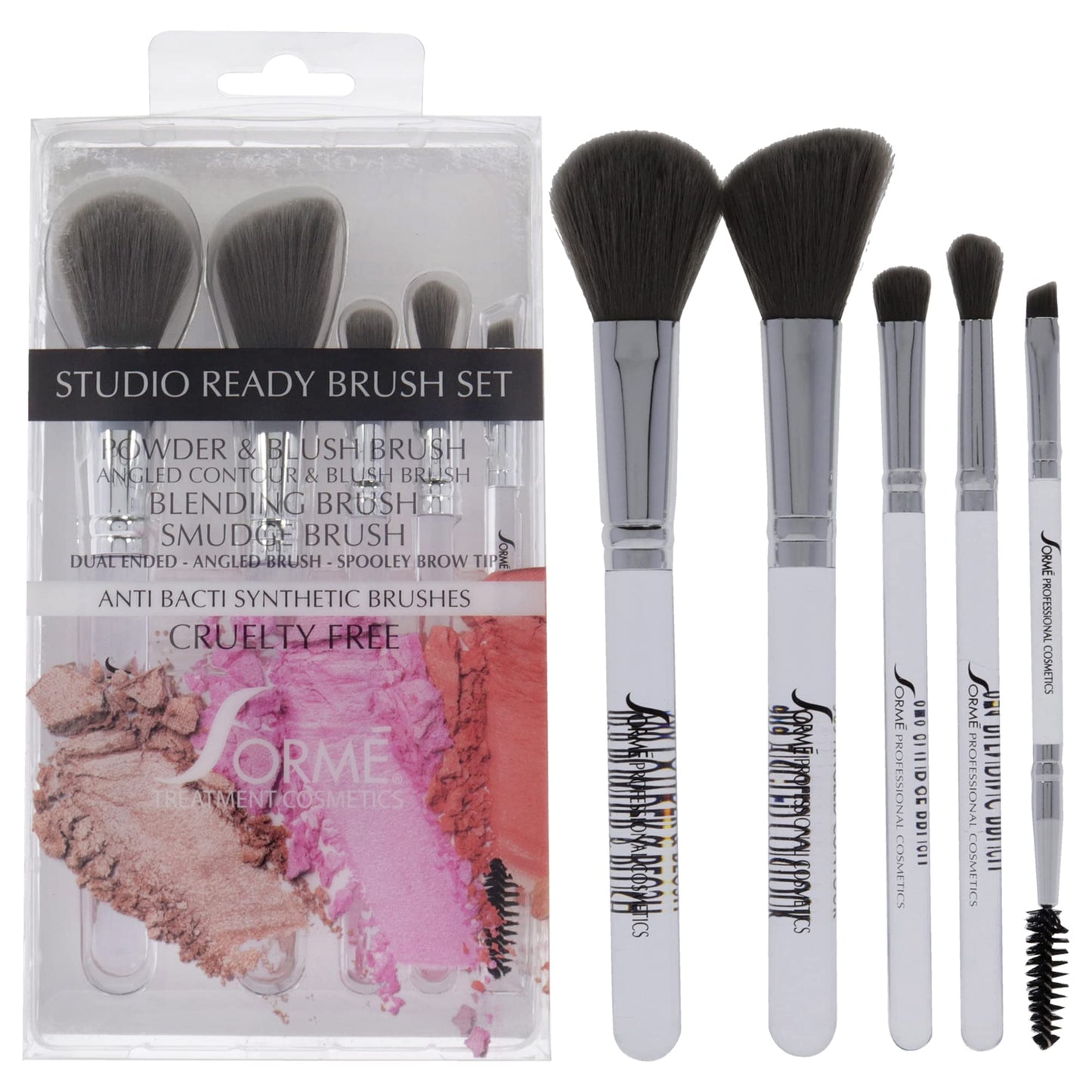 Sorme' Treatment Cosmetics Professional Brush Set A (968,969,970,971,972), Soft Fibers, Flawless Blending, Comfortable Grip, Professional Application Beauty & Personal Care SORMÉ