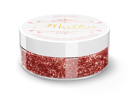 MARBLERS Chunky Natural Mica Powder [Ruby Pearl] 0.11oz (3g) | Highly Pigmented | Non-Toxic, Vegan, Cruelty-Free | Eyeshadow, Body Butter, Nail Beauty & Personal Care MARBLERS