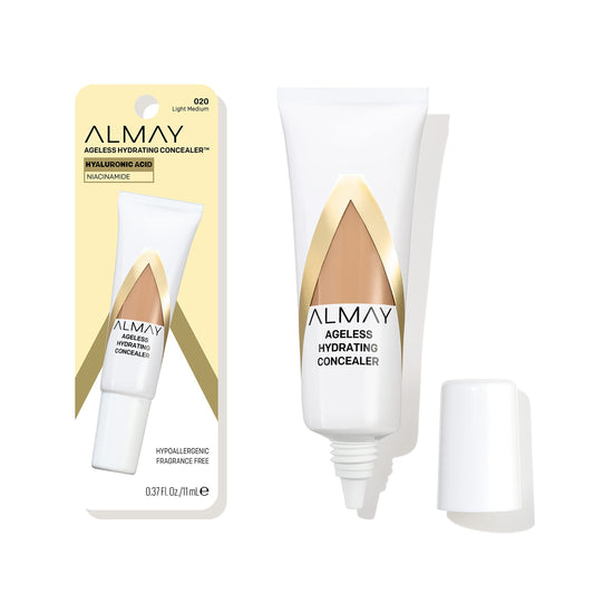 Almay Anti-Aging Concealer, Face Makeup with Hyaluronic Acid, Niacinamide, Vitamin C & E, Hypoallergenic, -Fragrance Free, 020 Light Medium, 0.37 Fl Beauty & Personal Care Almay