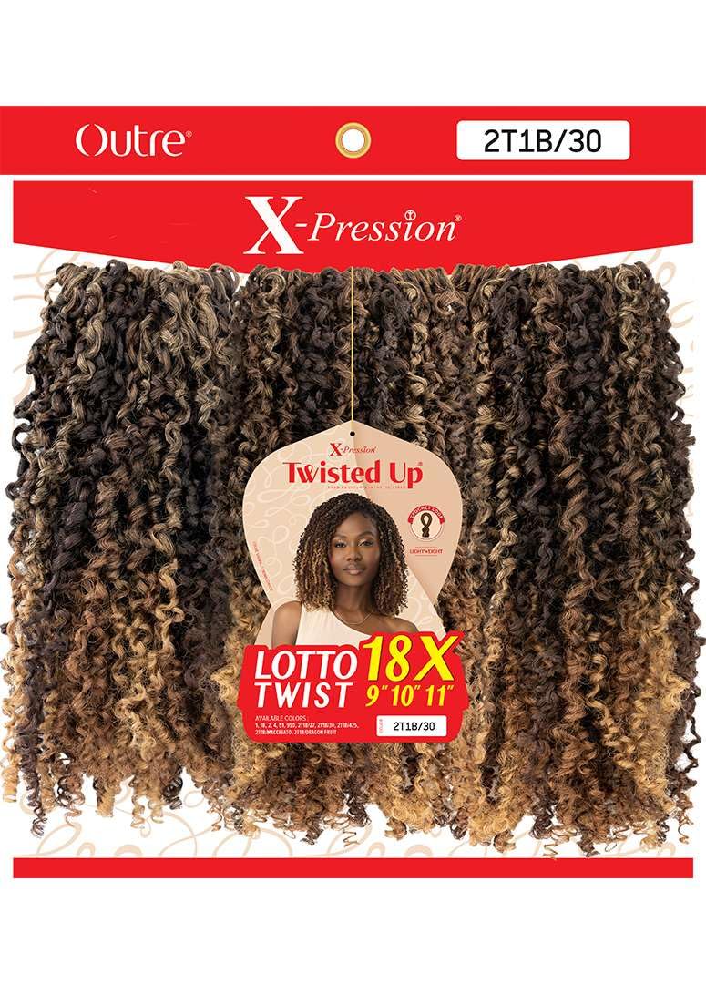 Outre X-Pression Twisted Up - Lotto Twist 9" 10" 11" 18X (MEDIUM BROWN 4)