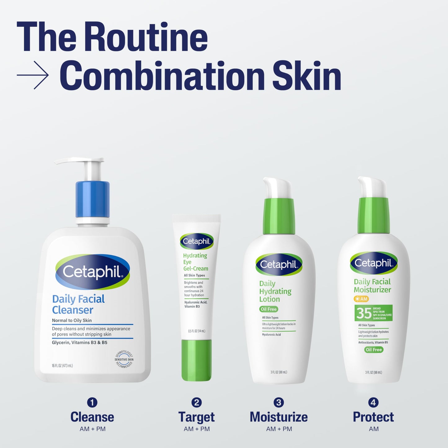 Cetaphil Daily Hydrating Lotion for Face, With Hyaluronic Acid, 3 fl oz, Lasting 24 Hour Hydration, for Combination Skin, No Added Fragrance Beauty & Personal Care Cetaphil