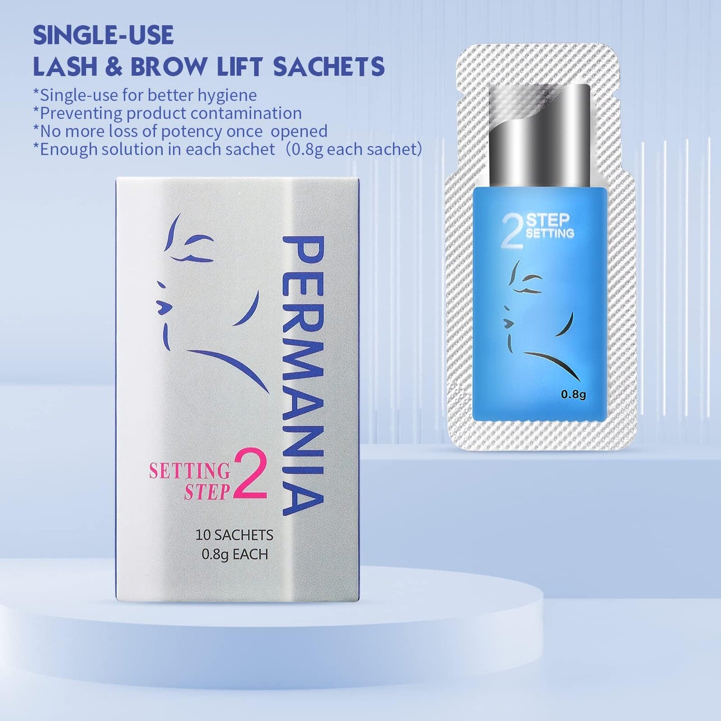 PERMANIA Lash Lift Kit,Separate Steps Products for Salon or at Home, Steps 10 Sachets of 0.8 g/0.03 oz Each Prep (STEP#2) Beauty & Personal Care PERMANIA