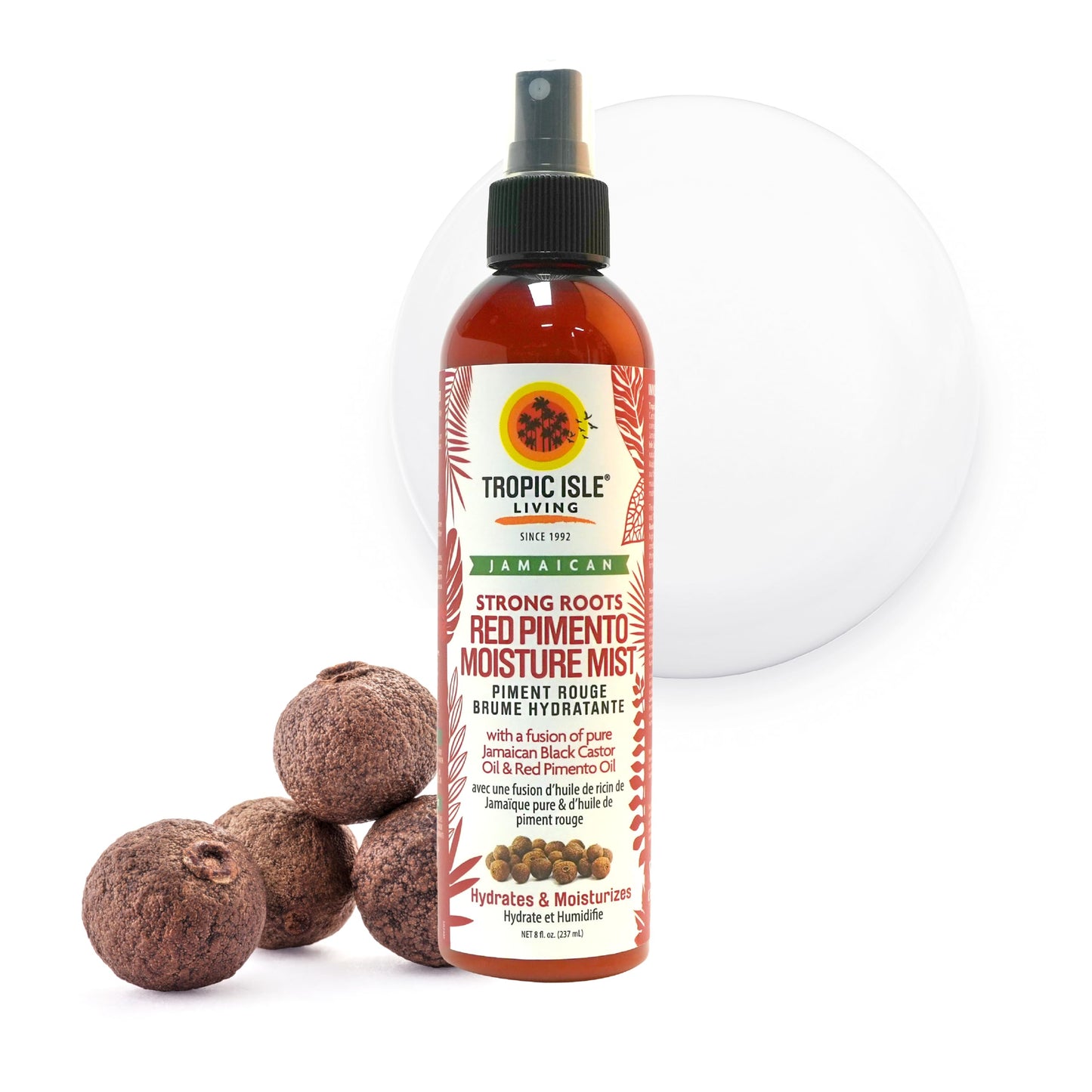 Tropic Isle Living Strong Roots Red Pimento Moisture Mist 8oz | Jamaican Black Castor Oil Promotes Hair Growth, Detangles, Reduces Frizz, Adds Shine Beauty & Personal Care Tropic Isle Living