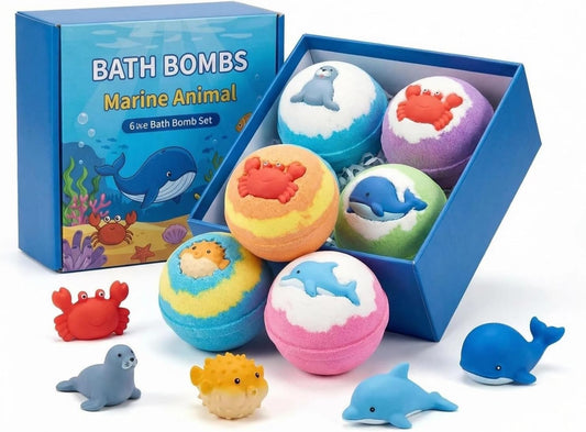 2026 New Natural Bath Bombs for Kids with Mega Bubbles & Surprise Inside, 12/24 Pack Natural Colorful Bubble Fizzies with Toys Inside, Easter Basket Beauty and Personal Care marouen