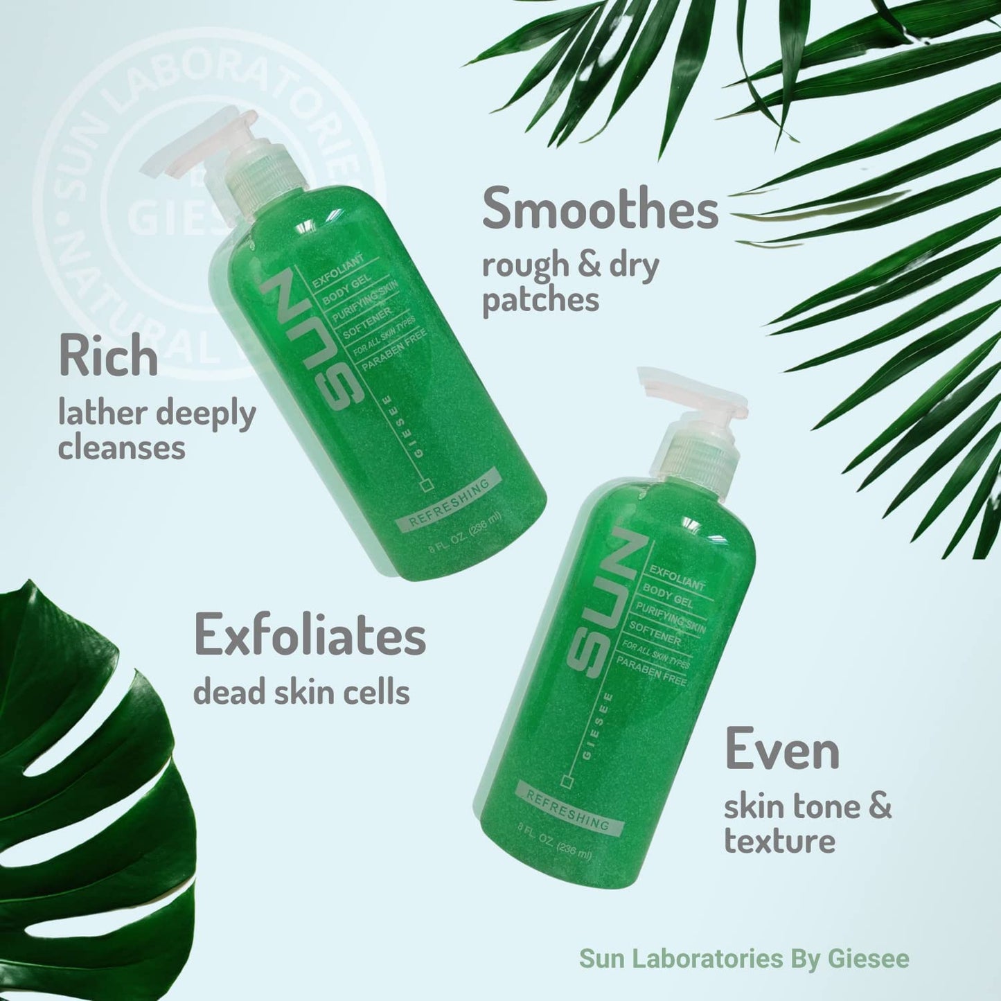 Sun Laboratories By Giesee Self Tanning Lotion, Tan Maintainer, and Exfoliant Body Gel - 3-Pack 8 Oz. Bottles, Non-Toxic Self Tanner, Ultra Dark Beauty & Personal Care Sun Laboratories by Giesee