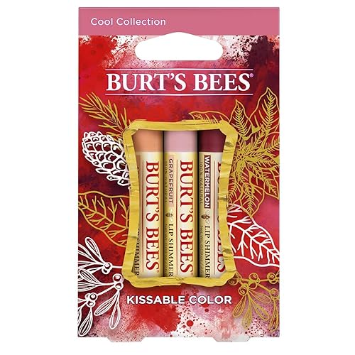 Burt's Bees Kissable Color Holiday Gift Set, 3 Lip Shimmers in Gift Box - Cool Collection in Watermelon, Apricot and Grapefruit Beauty & Personal Care Burt's Bees