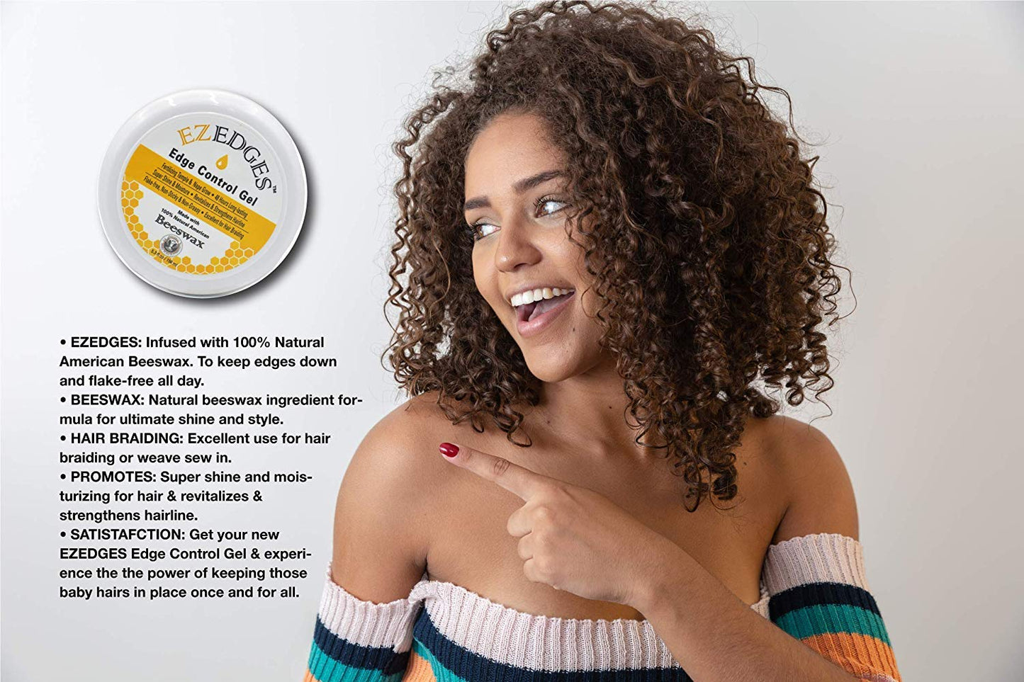 Edge Control Gel ? Super Shine & Moisture ? Flake-Free, Non-Sticky & Non-Greasy ? Excellent for Hair Braiding Beauty & Personal Care EZ EDGES