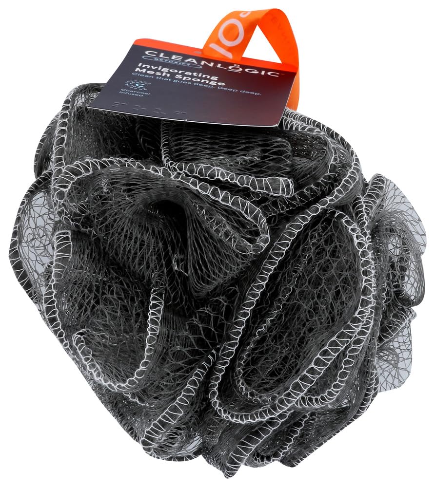 Clean Logic Purifying Charcoal Mesh Bath Sponge (6 Pack) Beauty & Personal Care Cleanlogic