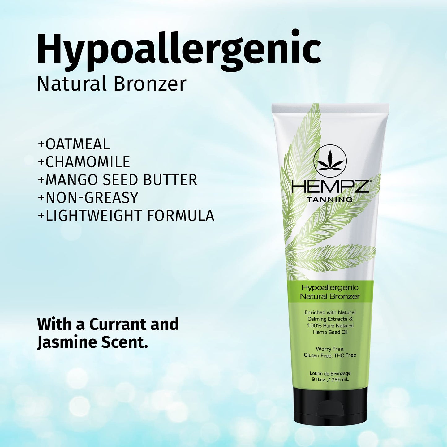 HEMPZ Hypoallergenic Natural Bronzer - Herbal Moisturizing Self Tanning Lotion for Tanning Beds, Beach, Sun 9 Fl OZ Beauty & Personal Care Hempz