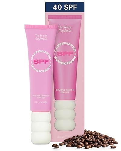 The Skinny Confidential Tinted Sunscreen, SPF 40 - Fragrance Free Face Moisturizer with No White Cast - Non-Greasy & Lightweight Caffeinated Mineral Beauty & Personal Care The Skinny Confidential