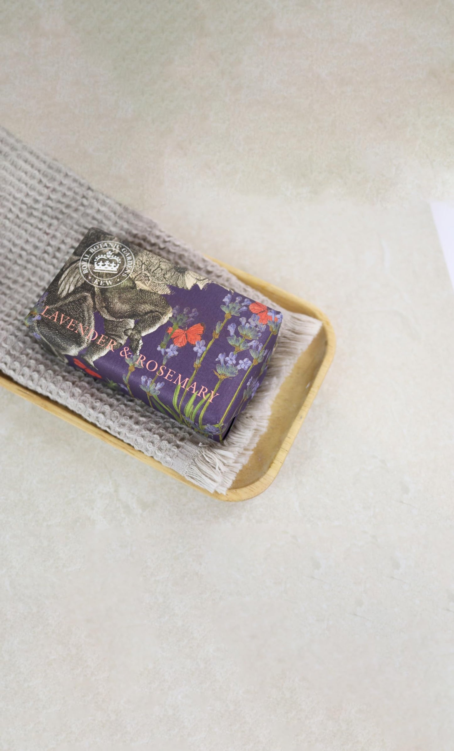 The English Soap Company Royal Botanical Gardens Kew Wrapped Soap Bar, Lavender and Rosemary Scent 240g Beauty & Personal Care The English Soap Company