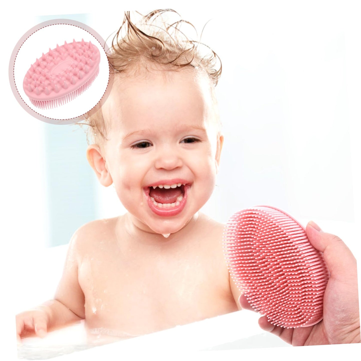 OUNONA Double-Sided Silicone Bath Brush for Babies Food-Grade Massage Shower Tool Hanging Rope for Gentle Cleansing and Sensory Stimulation Beauty and Personal Care OUNONA