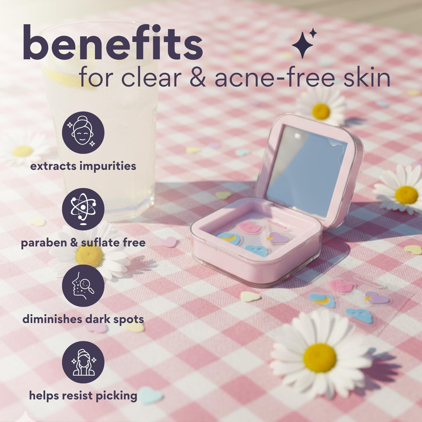 dearcloud Hydrocolloid Blemish Patches - 24 Count & Compact Case - Pimple Patches for Face, Acne Spot Treatment with Tea Tree Oil & Salicylic Acid Beauty & Personal Care dearcloud