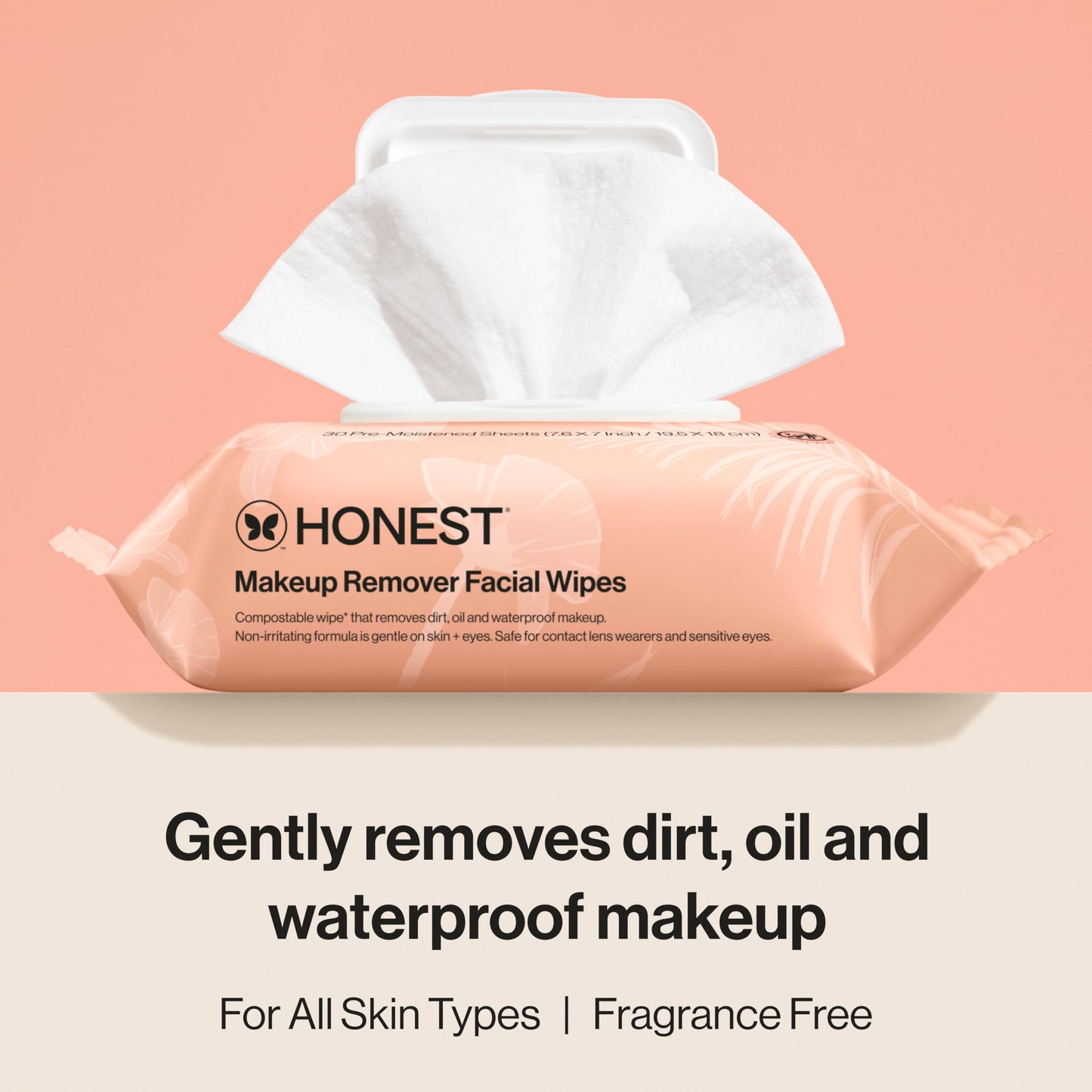 Honest Beauty Fragrance Free Cleansing Makeup Remover Facial Wipes | Plant Based, Hypoallergenic, Gentle for Sensitive Skin | 30 Count Beauty & Personal Care Honest Beauty
