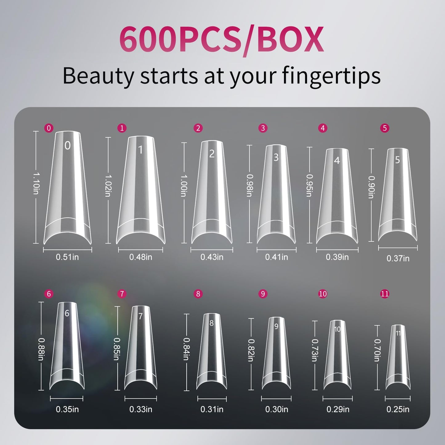 krofaue Half Cover Coffin Nail Tips - Acrylic Nail Tips Beauty and Personal Care krofaue