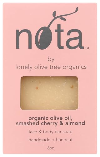 Nota Face & Body Bar Soap, Organic Olive Oil, Smashed Cherry & Almond, 6 Ounce (Pack of 1) Beauty & Personal Care Nota