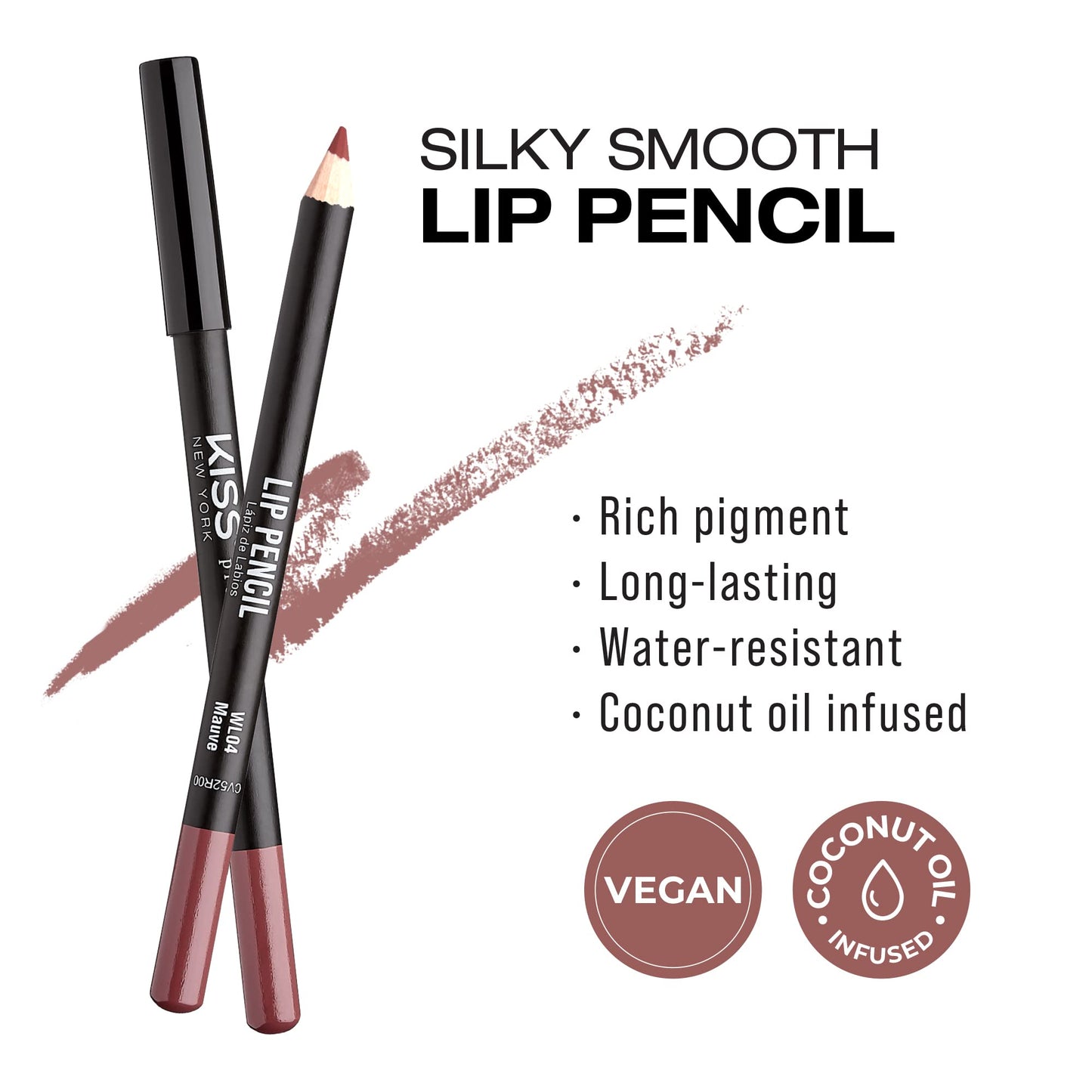 Kiss New York Professional Slim Long-Wear Lip Liner Pencil, Matte Finish Beauty & Personal Care Kiss