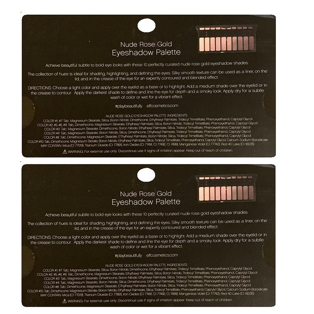 Pack of 2 e.l.f. Nude Rose Gold Eyeshadow Palette, 85133 Beauty & Personal Care e.l.f.