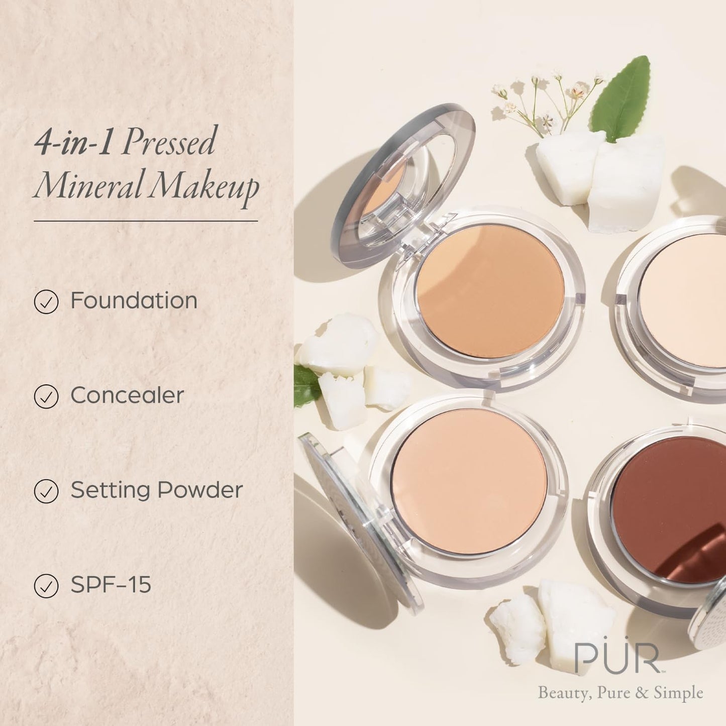 PÜR MINERALS 4-in-1 Pressed Mineral Makeup Broad Spectrum SPF 15 Beauty & Personal Care PÜR MINERALS