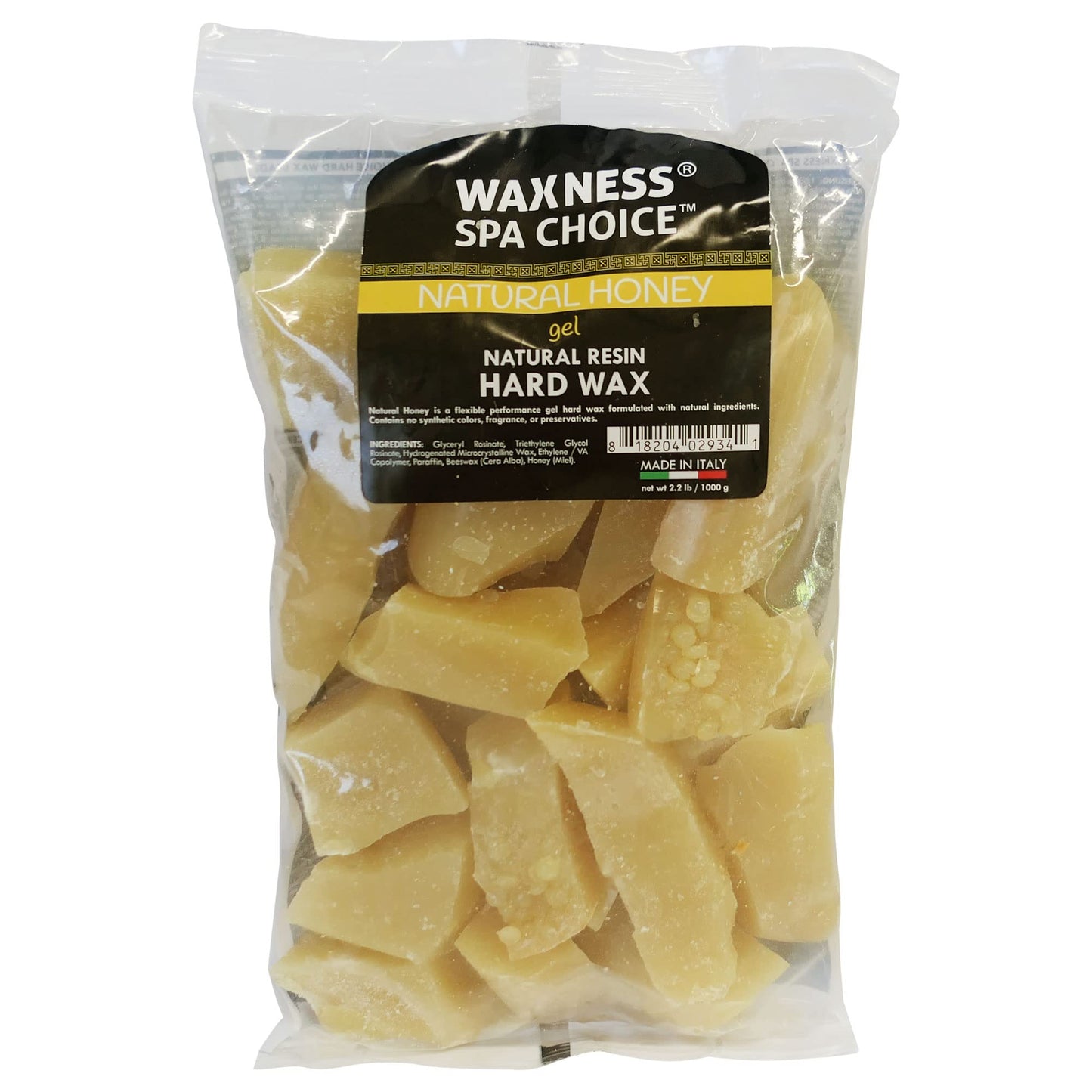 Waxness Spa Choice Natural Honey Gel Hard Wax Beads 2.2 lb / 1 kg Pack of 12 Beauty and Personal Care Waxness