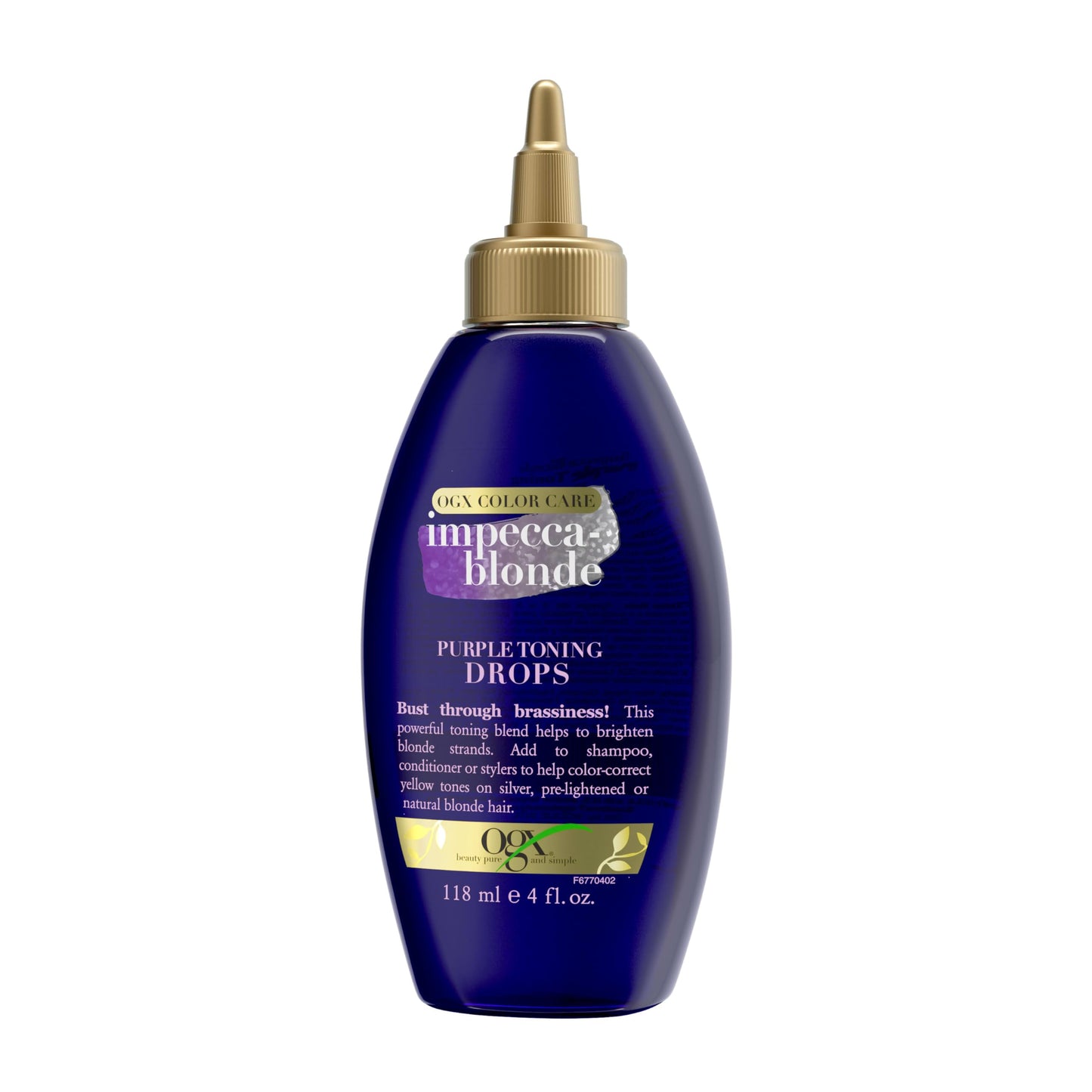 OGX Impecca-Blonde Purple Toning Drops for Blonde Enhance, 4 fl oz Beauty & Personal Care OGX