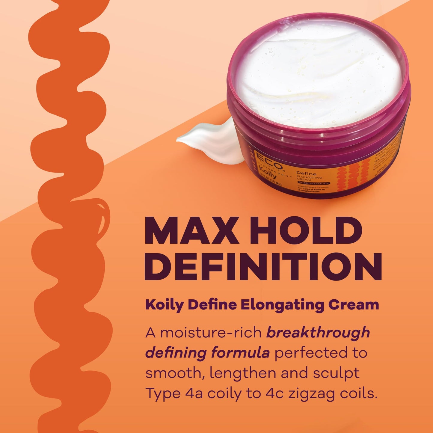 Eco Style Elongating Cream, Texture Edit, Koily Define Gel Para Cabello for Type 4 curly hair, 6oz. Beauty & Personal Care Eco Style