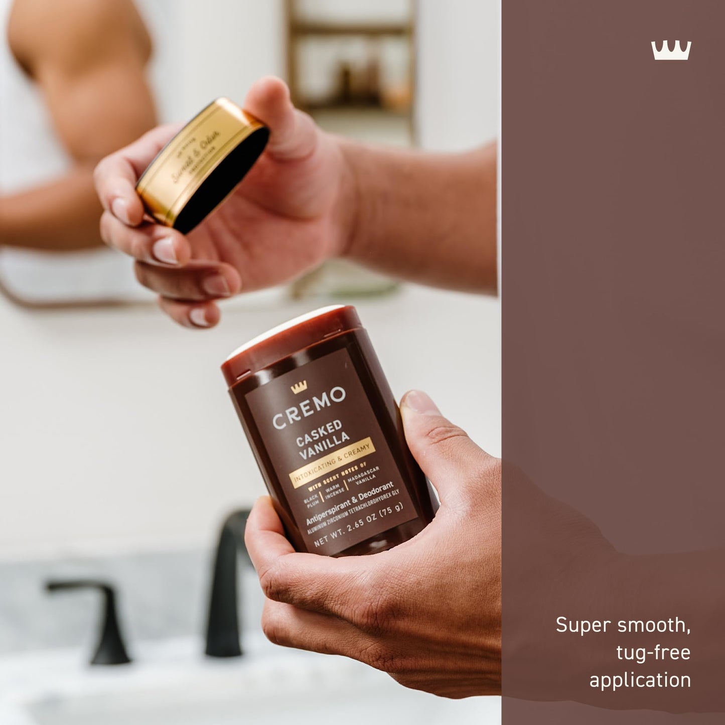 Cremo Casked Vanilla Antiperspirant & Deodorant for Men, 48-hour Sweat and Odor Protection, 2.65oz Beauty and Personal Care Cremo