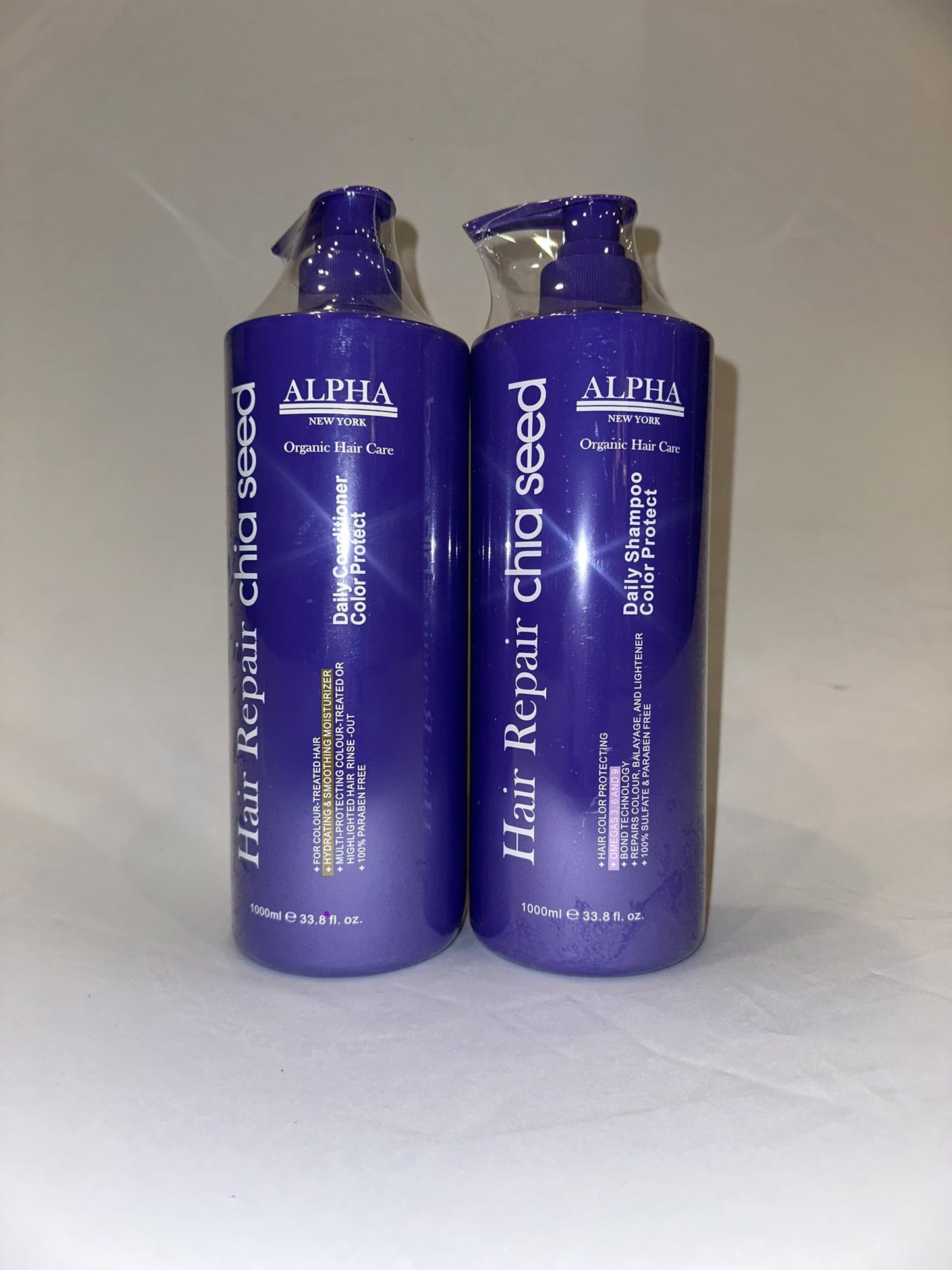 Alpha New York Purple Shampoo and Conditioner Set, Color Protect with Chia Seed, 1000ml Beauty & Personal Care ALPHA NEW YORK