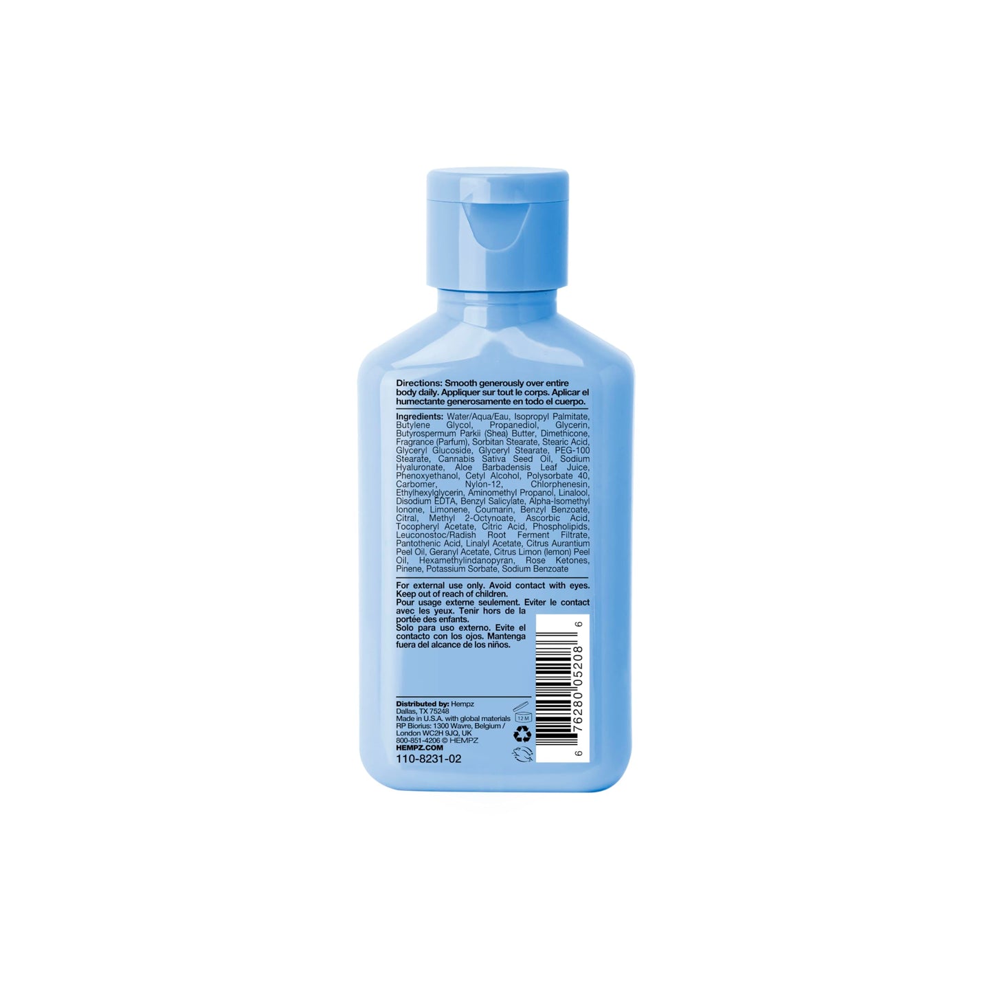 Hempz Body Lotion - Ocean Breeze Limited Edition Mini Daily Moisturizing Cream, Shea Butter, Aloe Body Moisturizer - Skin Care Products, All Natural Beauty & Personal Care Hempz