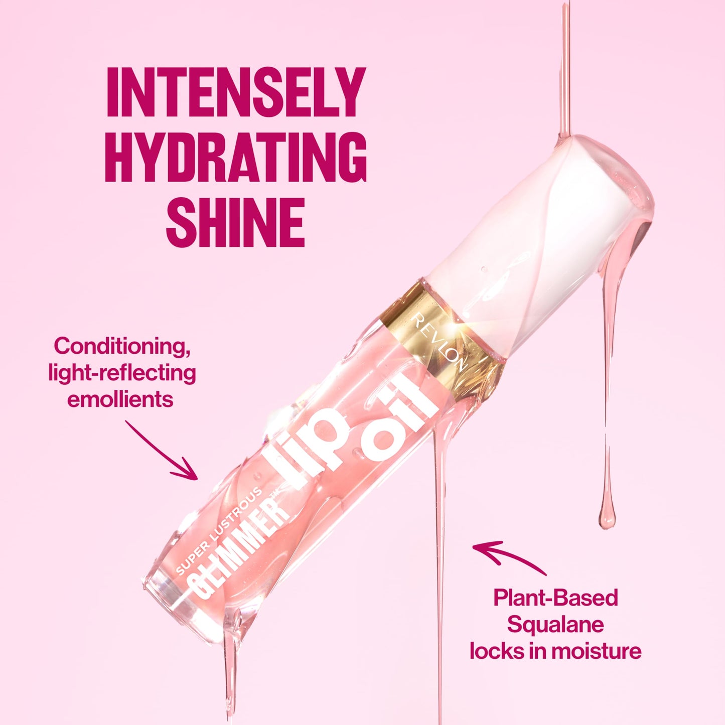 REVLON Super Lustrous Glimmer Lip Oil, Moisturizing & Tinted, Shiny Finish, Made with Plant-Based Squalane, 007 Posh Peach, 0.13 fl oz Beauty & Personal Care REVLON