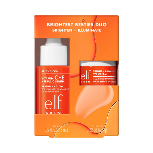 e.l.f. SKIN Brightest Besties Duo, Travel-Sized Skincare Set, Brightening Face Serum & Vitamin C Eye Cream, Boosts Radiance, Depuffs & Evens Skin Beauty & Personal Care e.l.f.