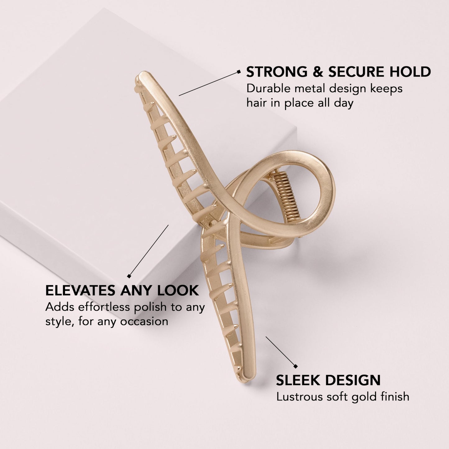 The Hair Edit French Twist Claw Clip - Chic Hair Clip for Women, Elegant Gold Metal Hair Clip, Ideal Gift For Women, Chic Up Dos and Half Up Styles Beauty & Personal Care The Hair Edit