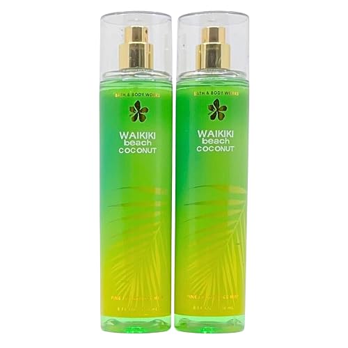 Bath & Body Works Fragrance Mist 2-Pack 8oz Each (Waikiki Beach Coconut) Packaging Varies Beauty & Personal Care Bath & Body Works