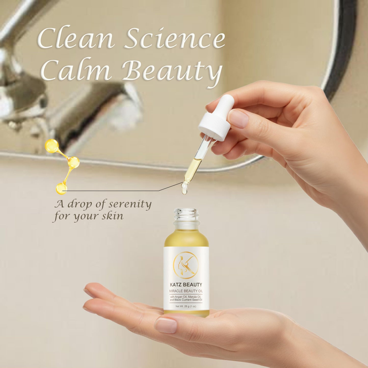 Katz Beauty Miracle Beauty Oil - Hydrating Face Oil with Jojoba, Argan & Marula Oil for Anti-Aging Glow, Non-Comedogenic Beauty & Personal Care KATZ BEAUTY CENTRAL