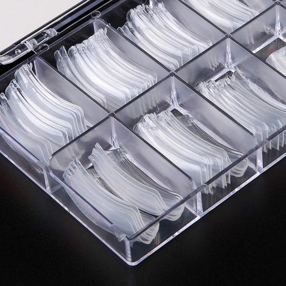 EBANKU 100 PCS Clear Nail Extension Form Tips Dual Nail Mold Full Cover UV Polygel Gel Tools Acrylic Nail System Forms Set with Black Dual-Ended Beauty & Personal Care EBANKU