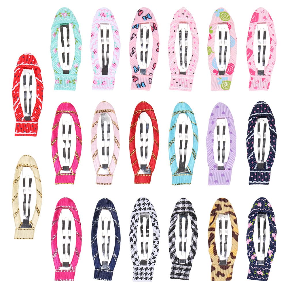 20pcs/pack 2 Inch No Slip Snap Hair Clips Ribbon Wrapped Barrettes for Girls Toddlers Kids Women Accessories(20Pcs) Beauty & Personal Care Liasun