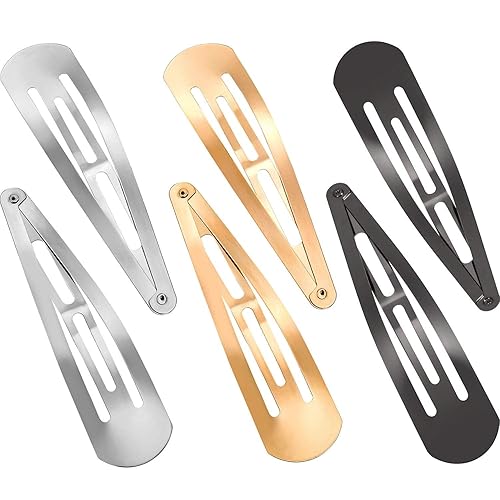 Geyoga 30 Pieces 4 Inch Metal Snap Hair Clips for Women Snap Barrettes Nonslip Large Women Hair Accessories Beauty & Personal Care Geyoga