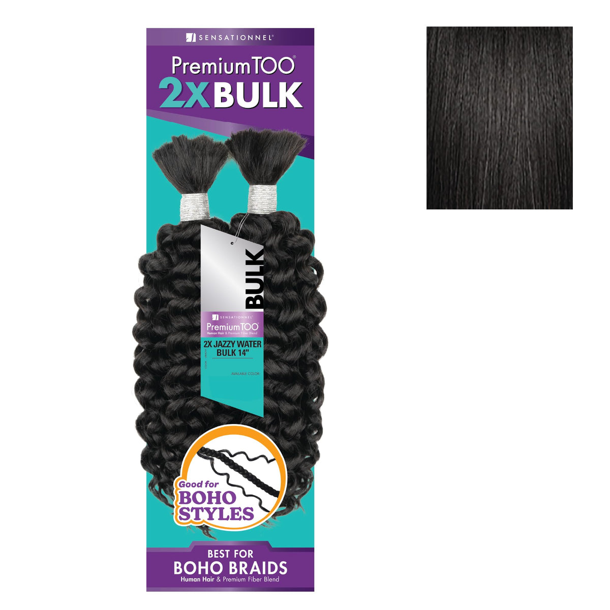 Sensationnel PremiumToo Bulk Weaving-2X Jazzy Water,1pk 14in, 1B OFFBLACK