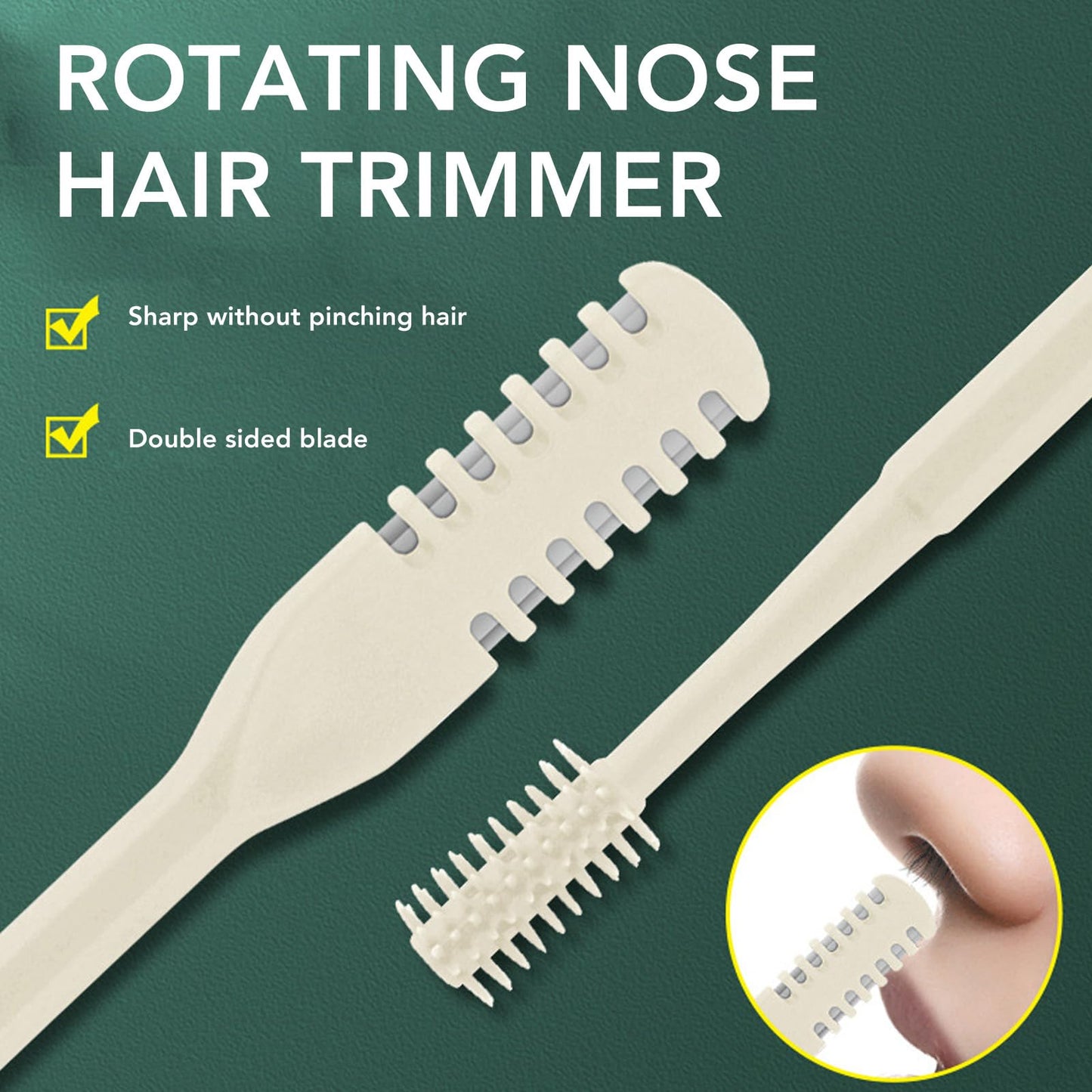 Srliya 24Pcs Nasal Hair Cutter, 360 Degree Rotating Nose Hair Trimmer Multifunction Nose Hair Plucker, Double Sided Manual Trimmer for Women and Men Beauty and Personal Care Srliya