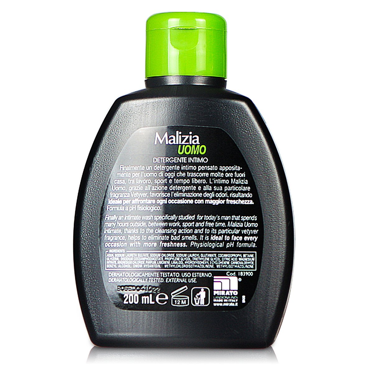 Intimate Wash The Scent Of Vetiver Man 200 ml by Malizia Uomo Beauty & Personal Care Malizia