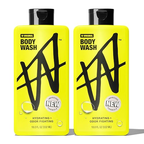 W By Jake Paul Body Wash for Men, Odor Fighting, Deep Cleaning Shower Gel, Hydrating Mens Bodywash, Original Scent, 2 Pack, 18 fl oz Beauty & Personal Care W