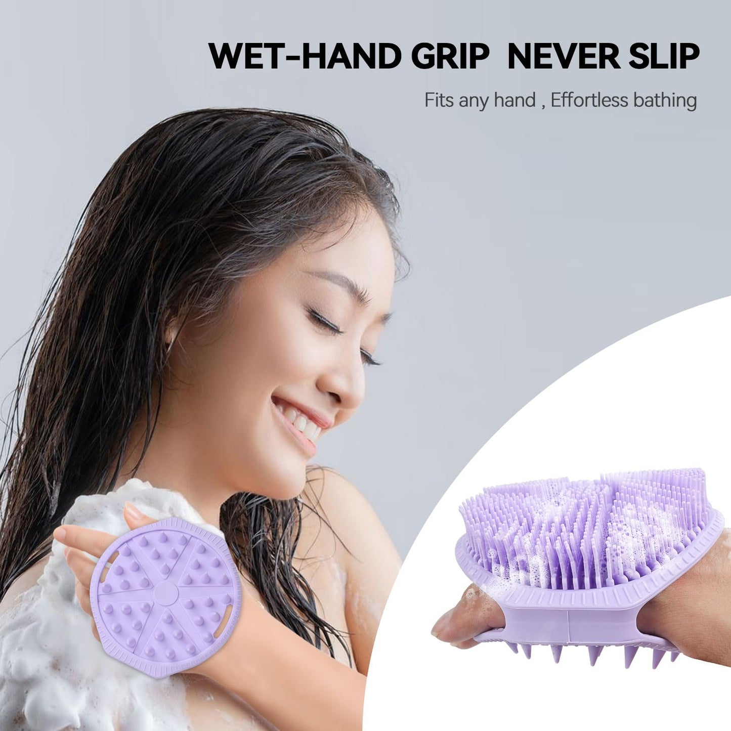 Dual-Sided Silicone Body Scrubber, Silicone Loofah for Shower Exfoliating Body Brush Scrubber for Men and Women for All Skin, Scalp Massager Lather Beauty and Personal Care OTHIX