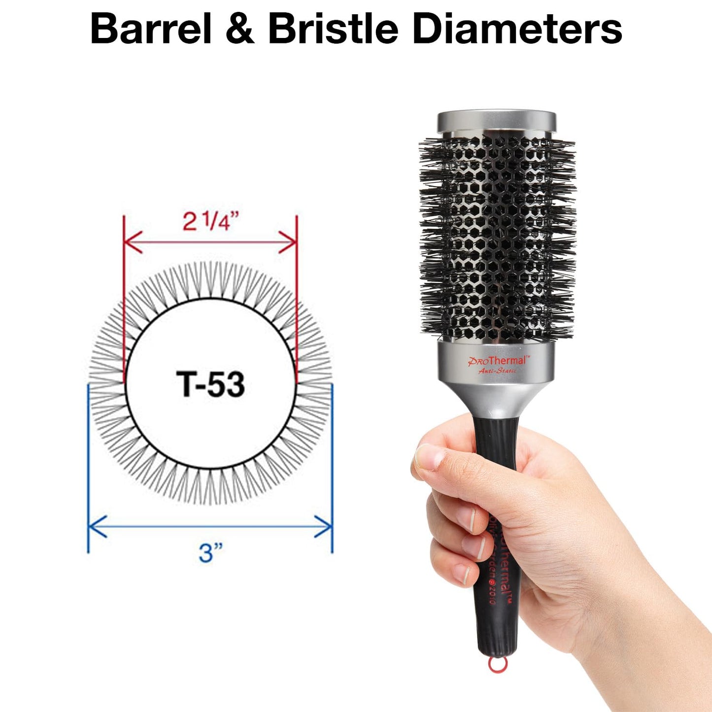 Olivia Garden ProThermal Anti-Static Round Hair Brush T-53 (2 1/4") Beauty & Personal Care Olivia Garden