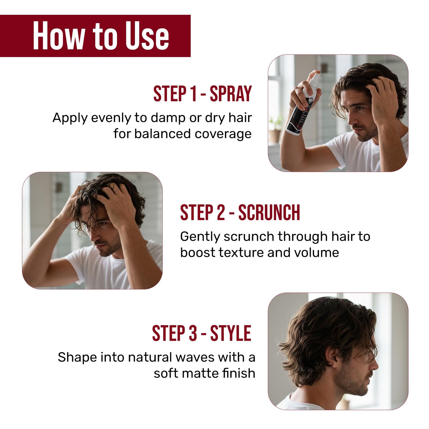 Hair Hustle Natural Sea Salt Spray for Hair - Texturizing & Volumizing Spray for Men and Women - Matte Finish, Beachy Waves, Lightweight Hold - Ocean Beauty & Personal Care Hair Hustle