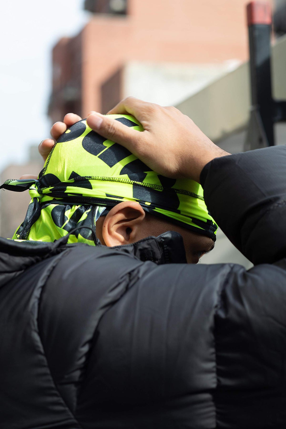 Superstitch Supersilky Ultra Silky Durag x Wavebuilder | 30+ Styles Premium Designer Durags for Men | 360 Waves |Yellow and Black (Glow Up)