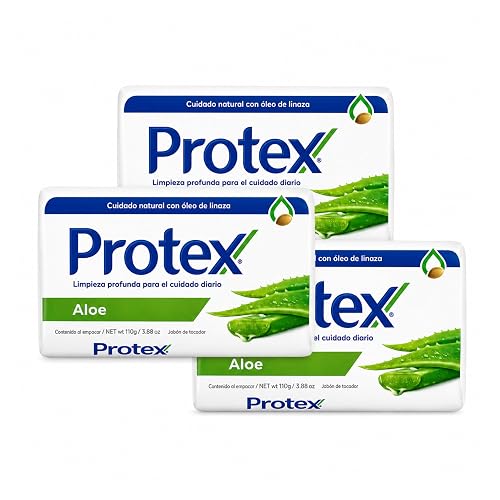 Protexx Aloe Body Soap Bars, 3 Pack, 110g Each, Daily Cleansing Bath Soap with Aloe Extract Beauty & Personal Care Generic
