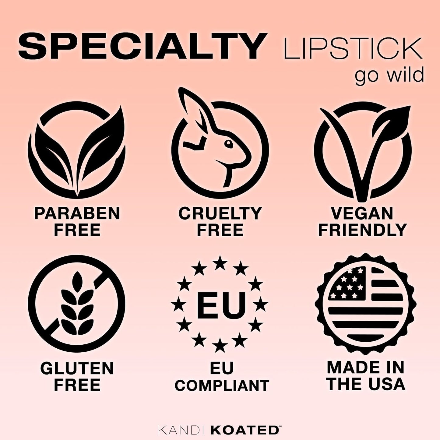 Kandi Koated Go Wild Lipstick - Special Edition Creamy Lipstick | Luxury Packaging | Creamy Texture, Rich Colors, Paraben-Free, Cruelty-Free Lip Beauty & Personal Care Kandi